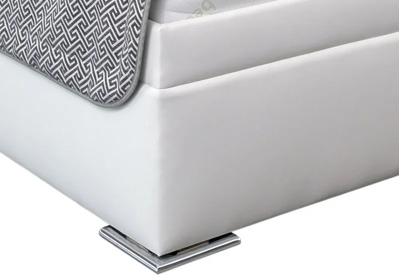 Posteľ Dezra 180x200 cm, biela ekokoža