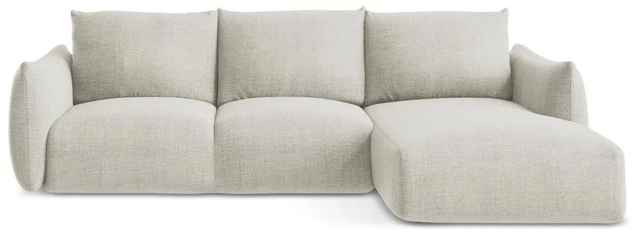 Béžová rozkladacia rohová pohovka (pravý roh/s leňoškou) Leila – Makamii