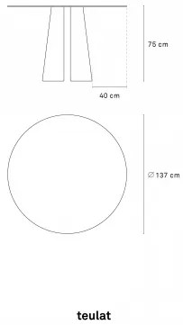 TEULAT CEP ROUND 137 jedálenský stôl Prírodná