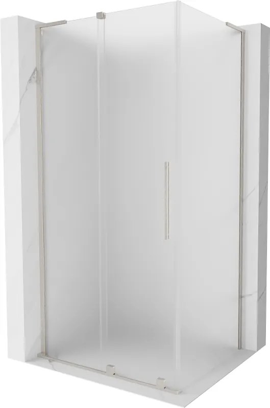 Mexen Velar L, sprchový kút s posuvnými dverami 90 x 80 cm, 8mm sklo námraza, brúsená oceľ, 871-090-080-33-97