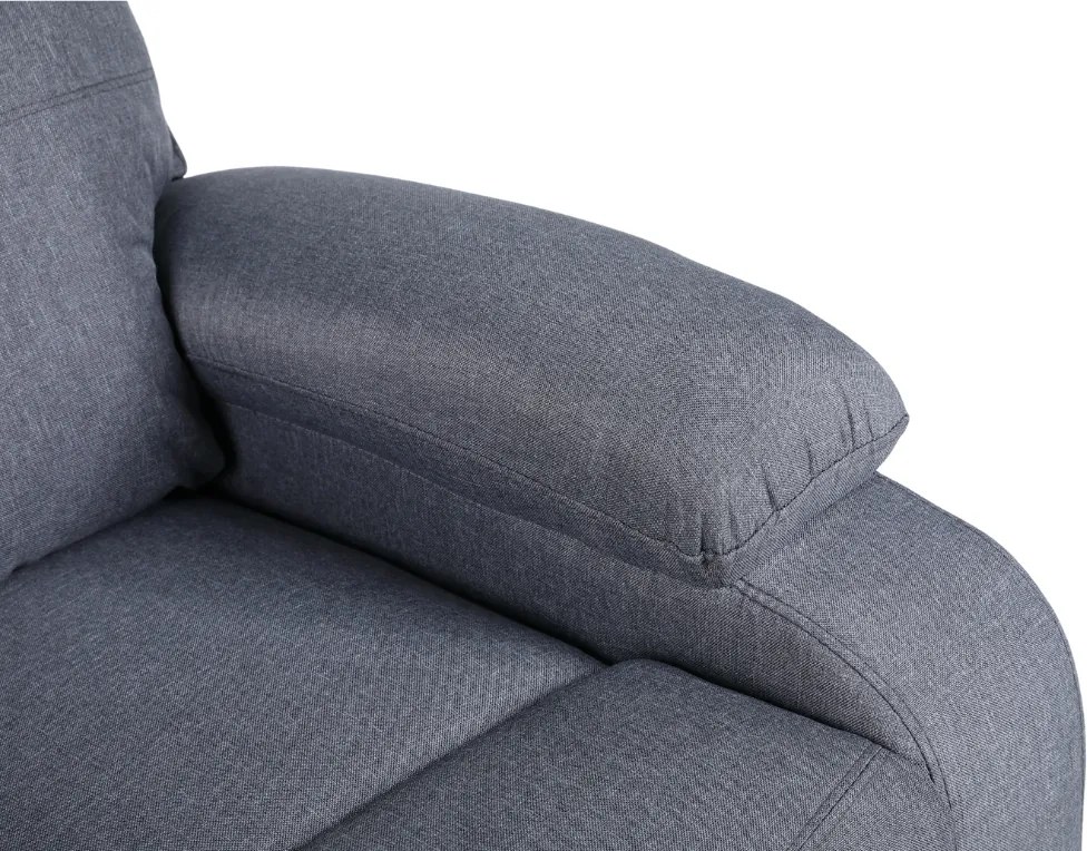 Relaxačné polohovacie TV kreslo VITO — látka, sivá, nosnosť 130 kg