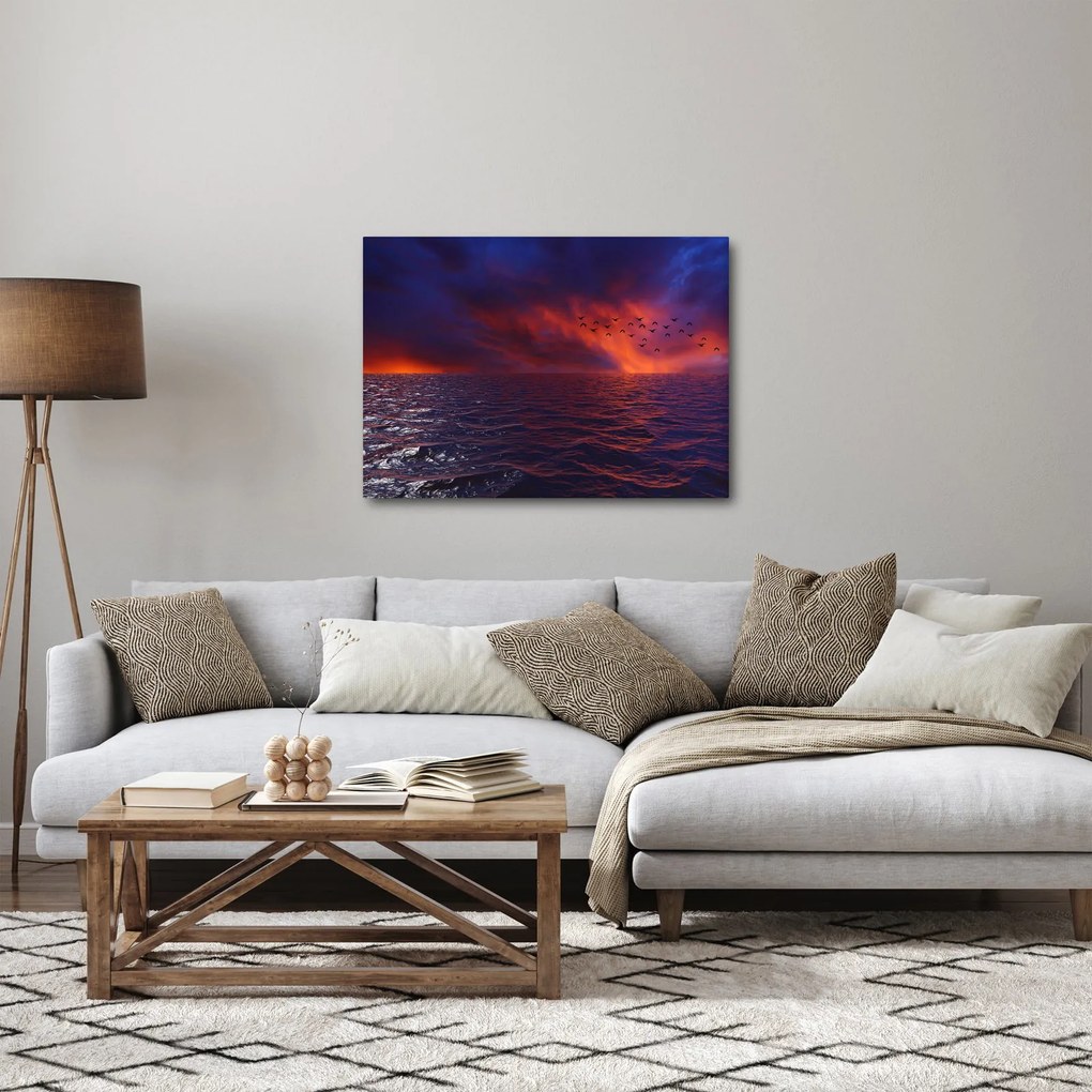 Obraz mora s vtákmi (70x50 cm)