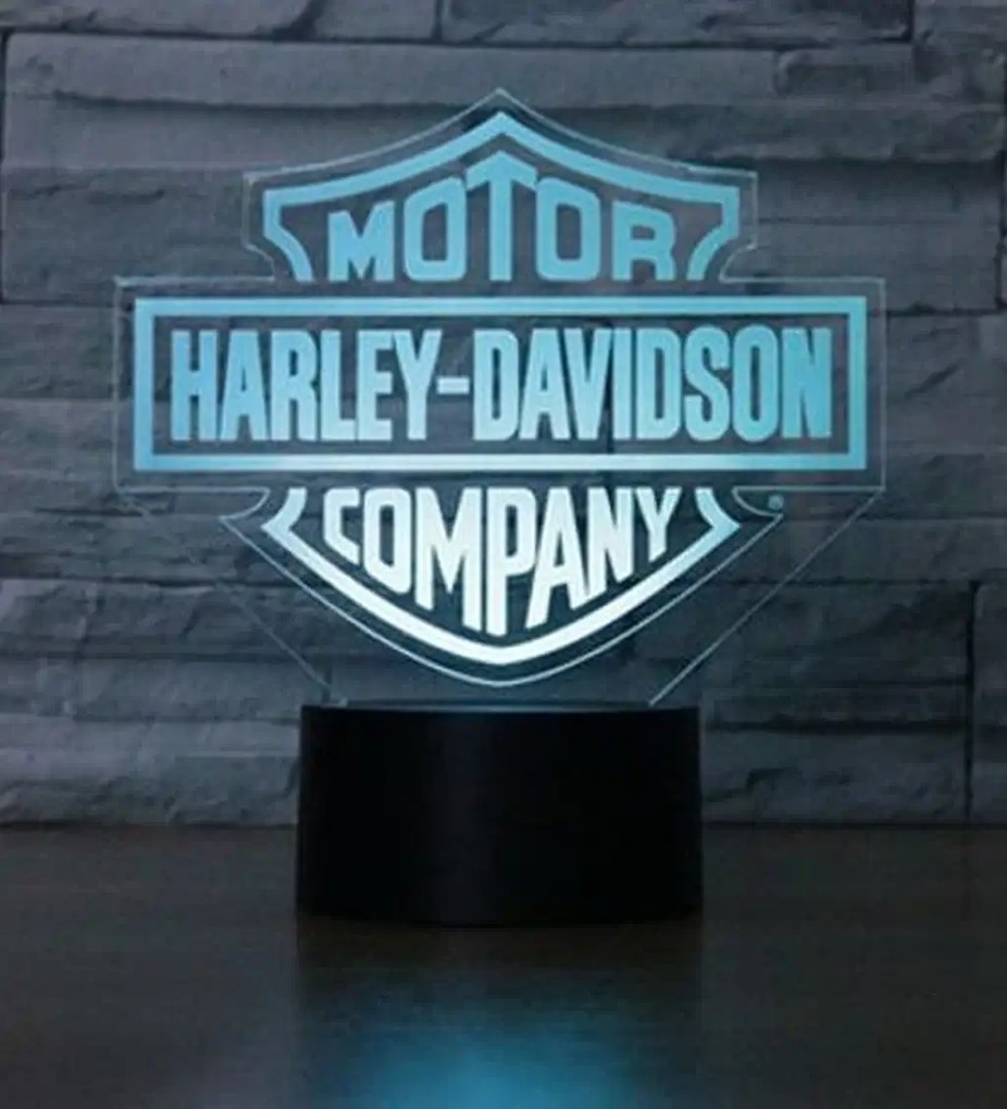 3Dmix 3DL-SMRT071 – 3D LED nočná lampa 3Dmix - znak Harley Davidson Company (Smart)