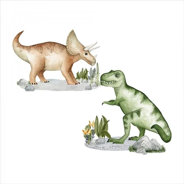 lovel.sk Nálepka na stenu Dino - tyranosaurus a triceratops DK398
