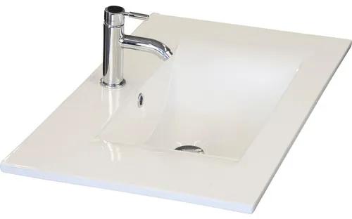 Kúpeľňový nábytkový set Dante 60 cm s keramickým umývadlom a zrkadlom biela vysoko lesklá