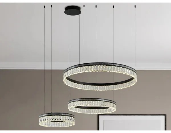 LED stmievateľný krištáľový luster na lanku THALIA LED/120W/230V 3000-6000K + diaľkové ovládanie