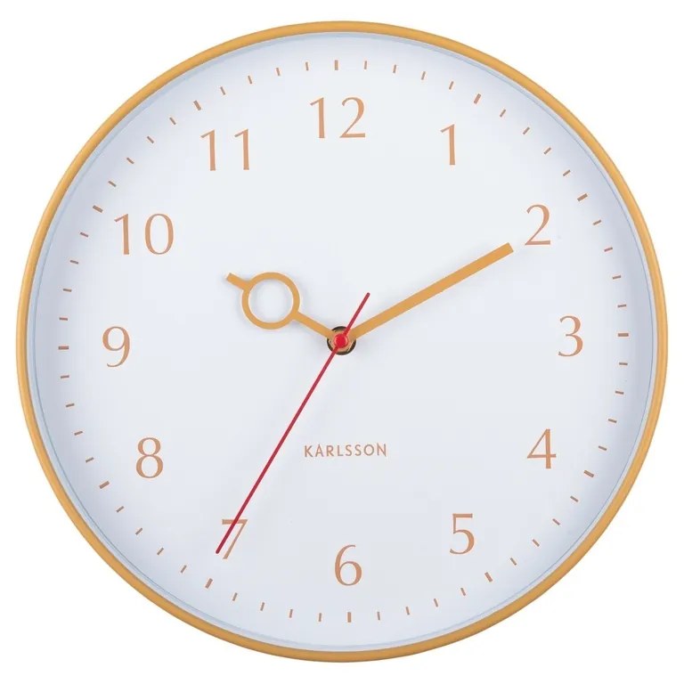 Karlsson 5992YE designové nástenné hodiny žltá, pr. 30 cm