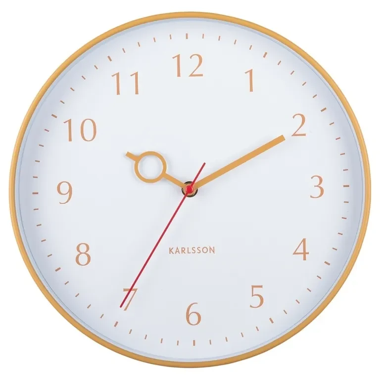 Karlsson 5992YE designové nástenné hodiny žltá, pr. 30 cm