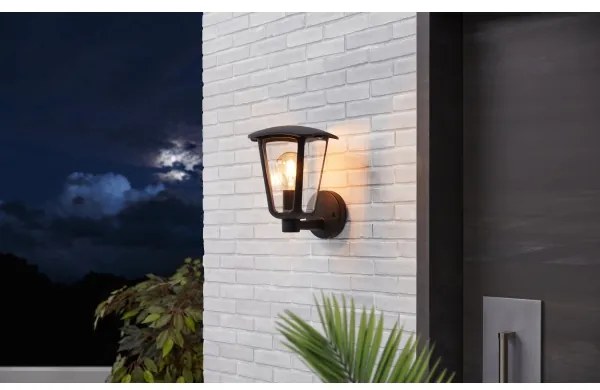 Eglo 98119 - Vonkajšie nástenné svietidlo MONREALE 1xE27/60W/230V IP44 čierna