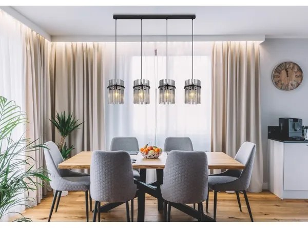 Globo 15698-4H - Luster na lanku GORLEY 4xE27/60W/230V čierna