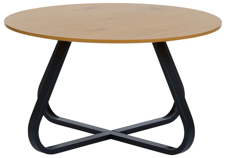 Okrúhly konferenčný stolík s doskou v dubovom dekore v prírodnej farbe ø 80 cm Cesura – Unique Furniture