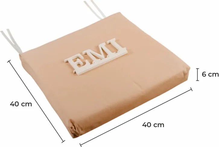 Sedák na stoličku krémový 40x40 cm EMI