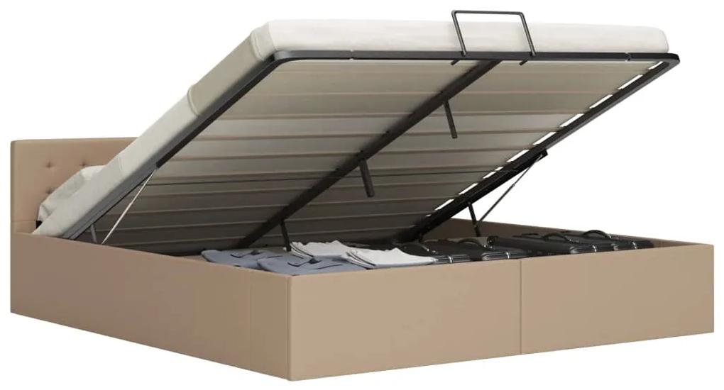 vidaXL Hydraulický posteľný rám+úložný priestor, umelá koža 160x200 cm