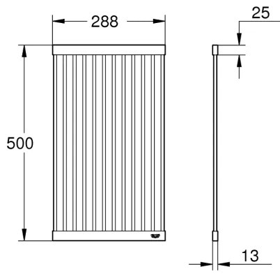 GROHE 40858SD0 - Odkvapkávač na riad 500 × 288 mm z nehrdzavejúcej ocele