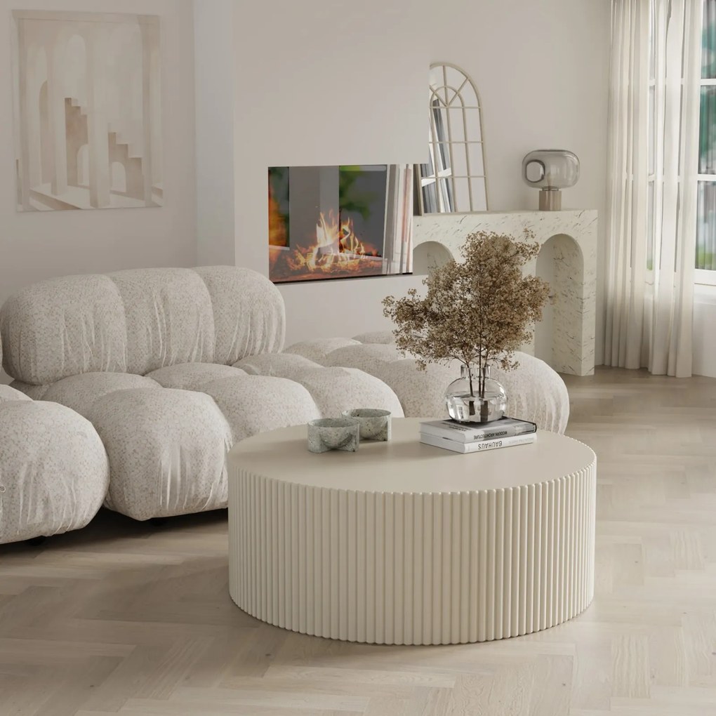 Konferenčný stolík Ermanno 90 cm sivý/béžový