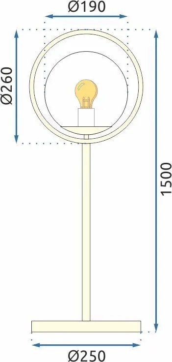 Toolight - Podlahová lampa APP927-1F, zlatá-biela, OSW-07009
