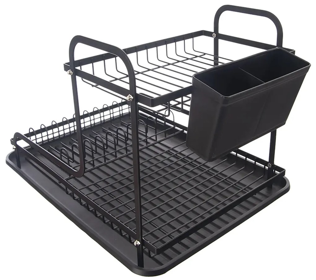 Orion Odkvapkávač na riad, čierny, 2-poschodový, RADKA2