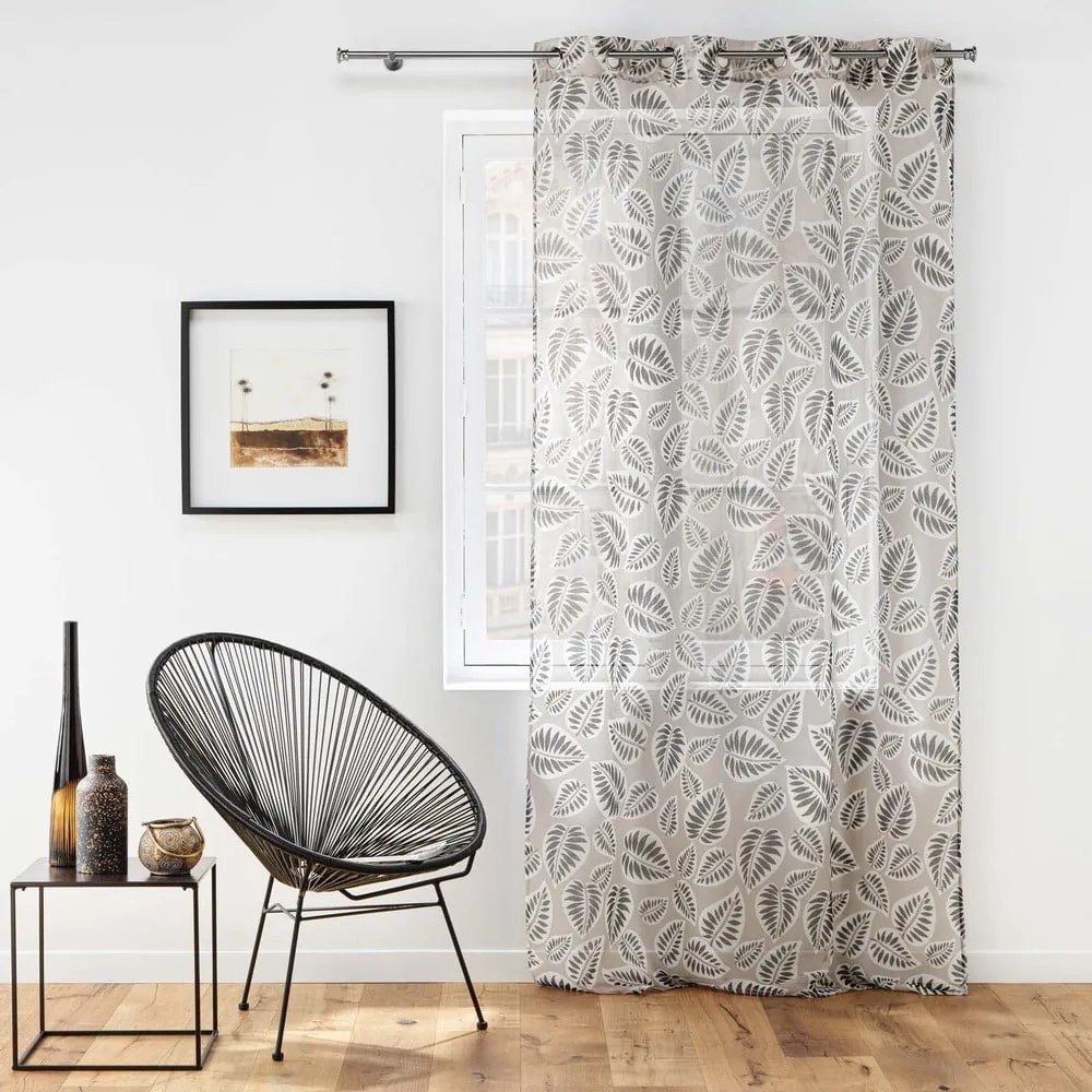 Čierno-béžová voálová záclona 140x240 cm Alma – douceur d'intérieur