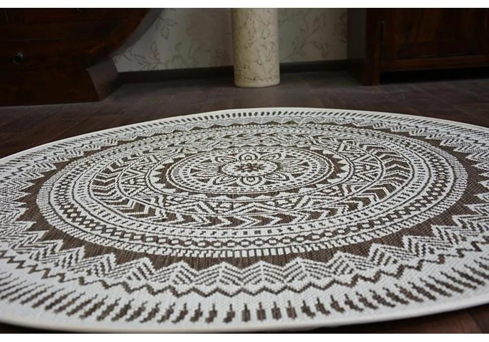 Kusový koberec Vitráž hnedý kruh 120cm