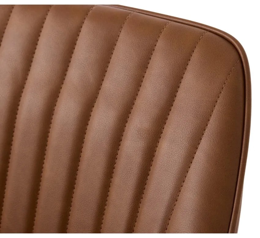 Hnedé čalúnené jedálenské kreslá v súprave s podrúčkami 2 ks Nolan Stripe – Unique Furniture