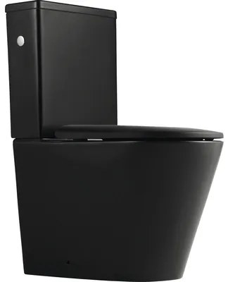 WC kombi Jungborn FLORIEL ONE 64 bez splachovacieho kruhu vč. WC dosky SWN321 (MATT BLACK)