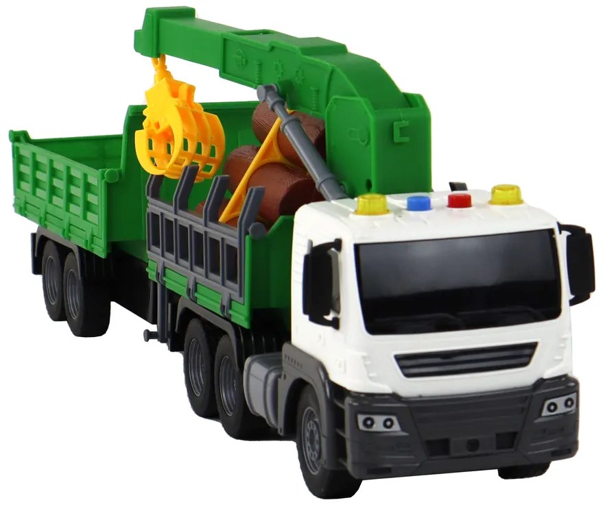 LEAN TOYS Nákladné auto so žeriavom 1:16– zelená