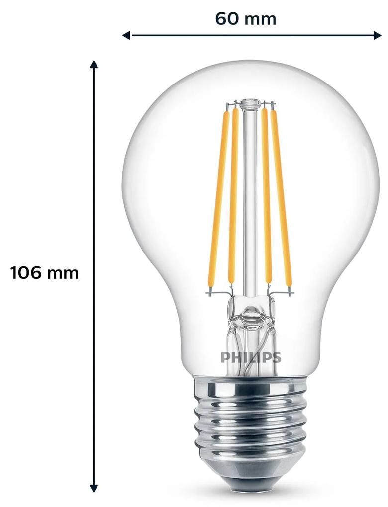 Philips LED žiarovka E27 8W 850lm 4000K číra 3 ks