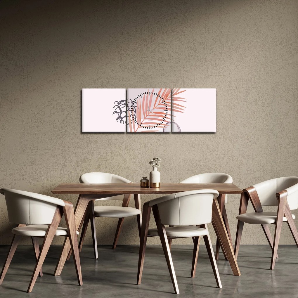 Obraz - Fialový minimalizmus N⁰3 (s hodinami) (90x30 cm)