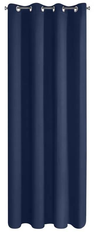 Zatemňovací záves na krúžkoch LOGAN námorníckej modrej farby 140 x 270 cm