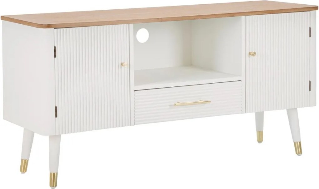 Dizajnový TV stolík Gerlinde 117 cm biely