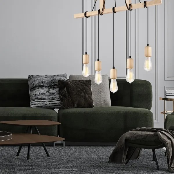 Luster na lanku LEON 5xE27/60W/230V