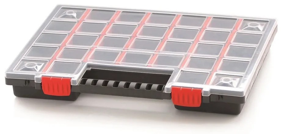 Kufríkový organizér 39,9 × 30,3 × 5 cm, prepážky, sivá