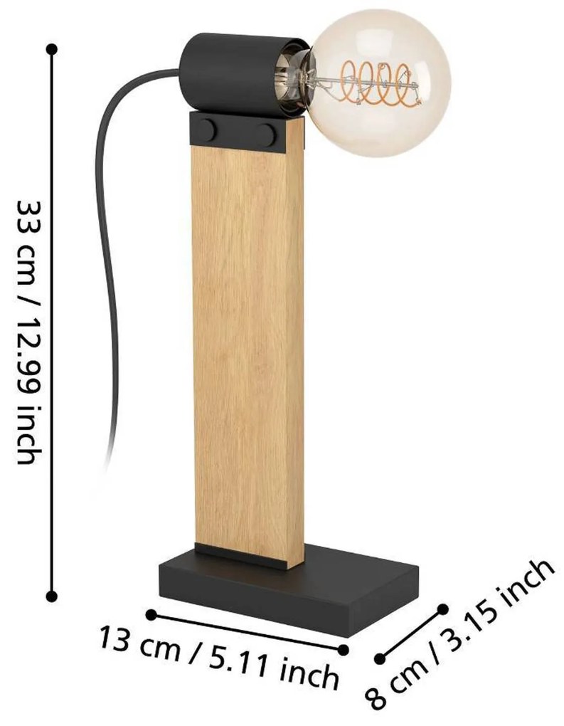 EGLO Bailrigg stolová lampa z dreva