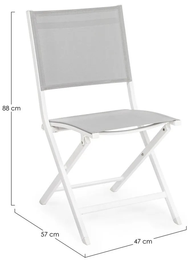 Biela kovová záhradná stolička Elin – Bizzotto