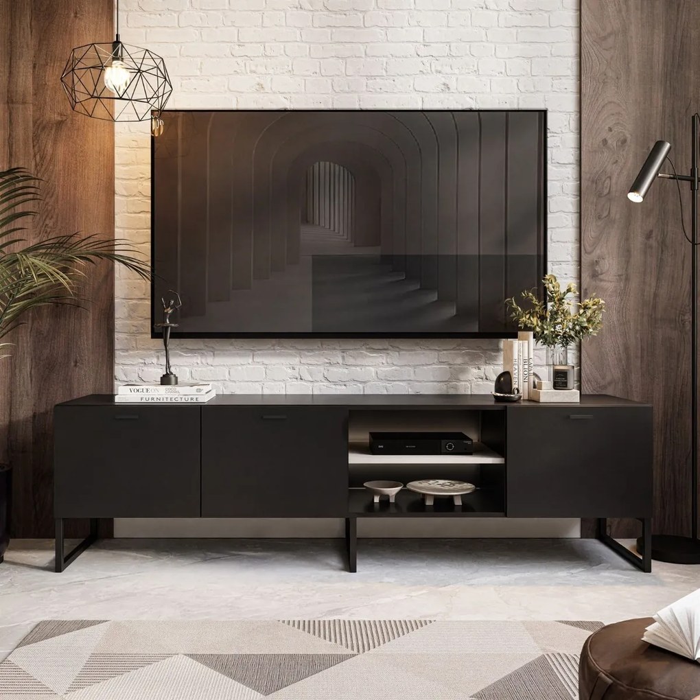 TV STOLÍK YSABEL ČIERNY 185 cm