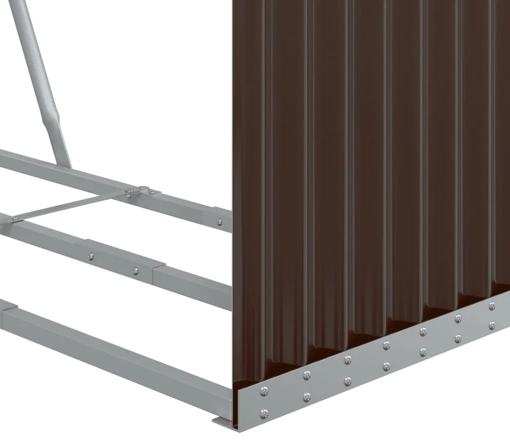 Držiak na polená hnedý 120x45x210 cm pozinkovaná oceľ