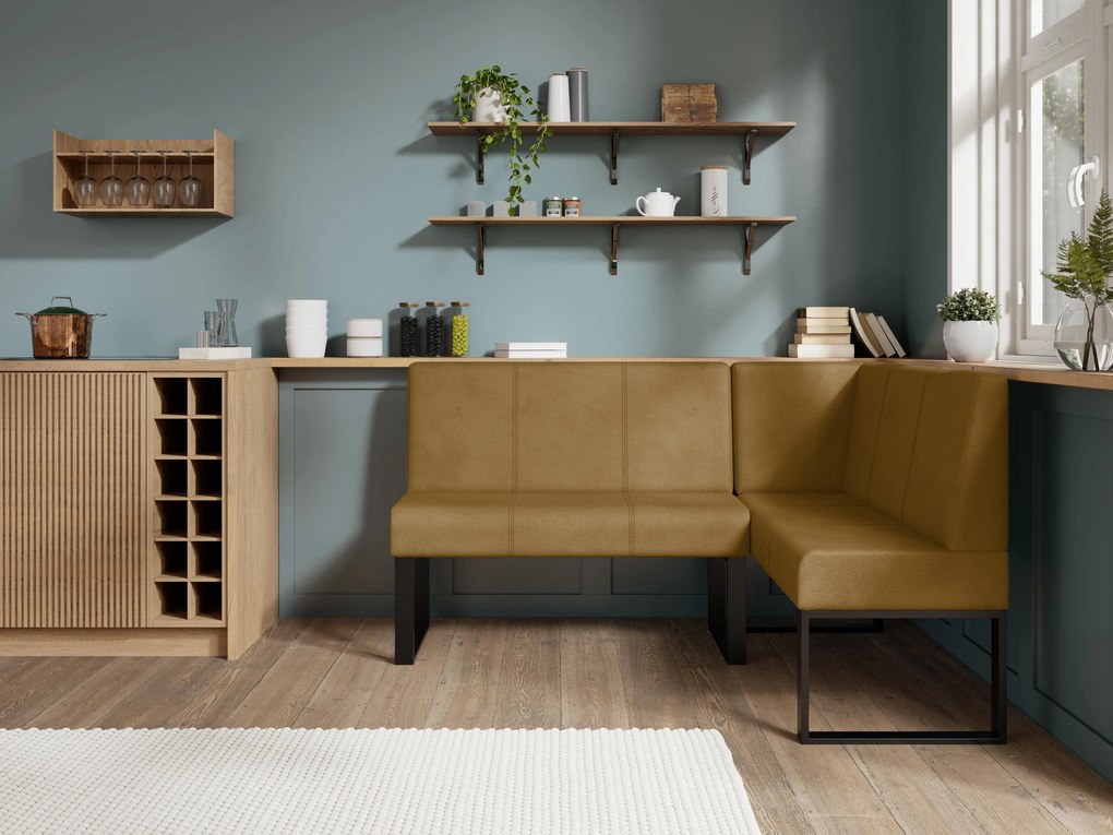 Rohová lavica Bernio 130x170 (horčicová) (P). Akcia -20%. Vlastná spoľahlivá doprava až k Vám domov. 1129857