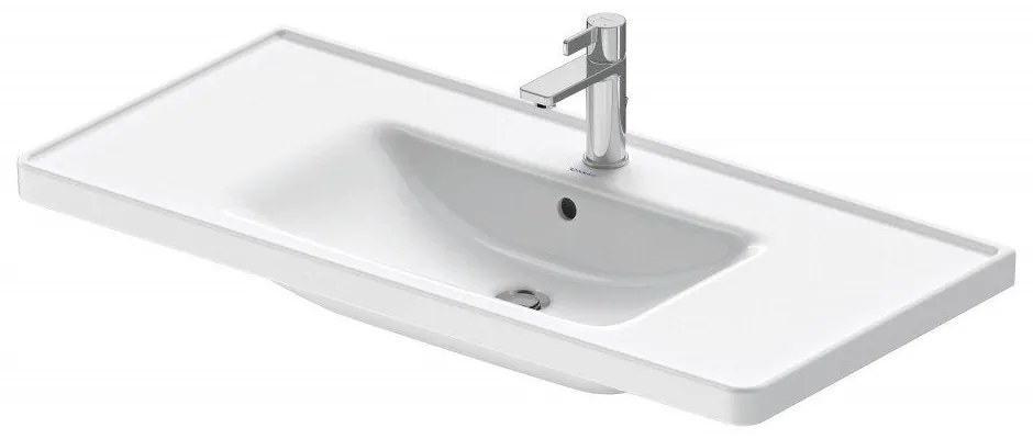 DURAVIT D-Neo umývadlo na skrinku s otvorom, s prepadom, 1005 x 480 mm, biela, s povrchom WonderGliss, 23671000001