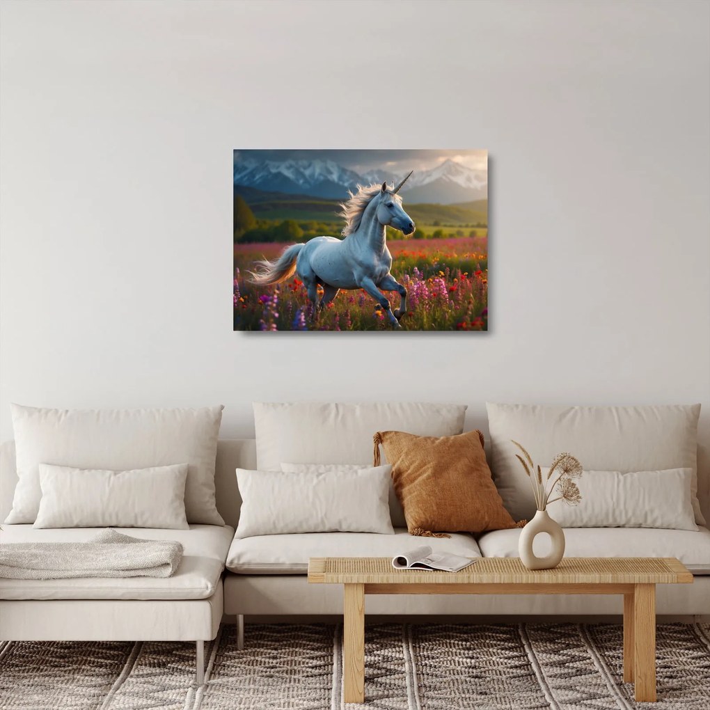 Sklenený obraz - Jednorožec (70x50 cm)