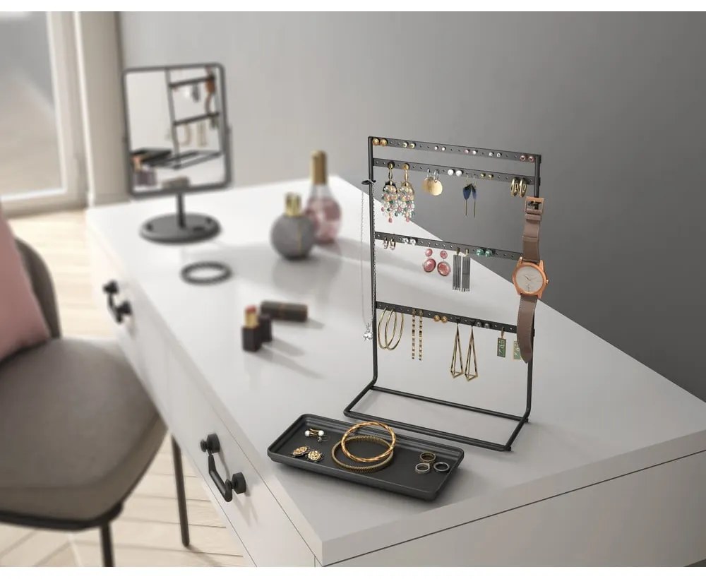 Čierny organizér na šperky Metaltex My Pendants