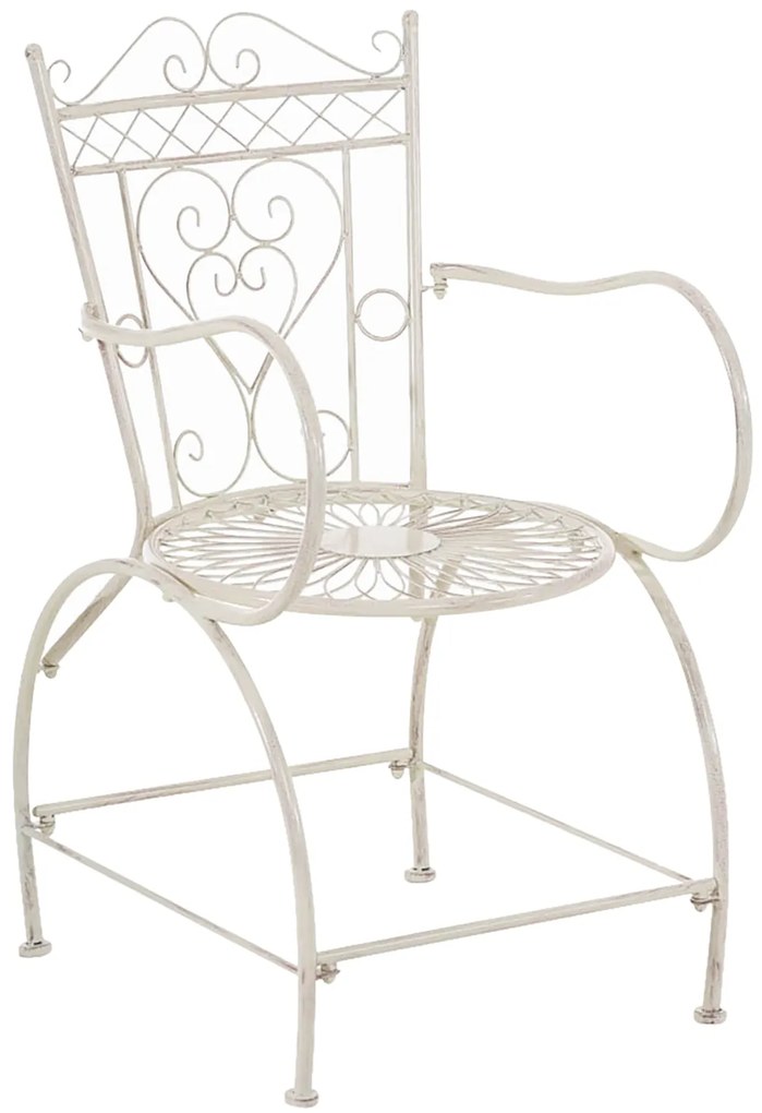 Kovová stolička Sheela s područkami (SET 2 ks) - Krémová antik