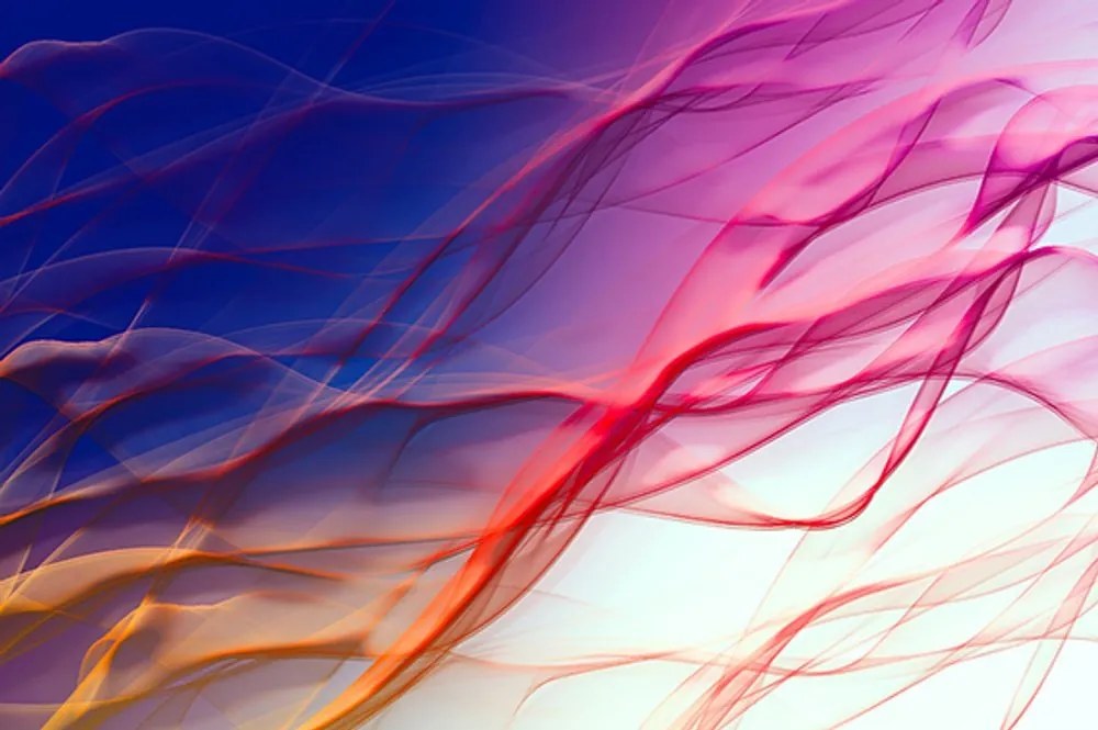 Samolepiaca tapeta abstraktné vlnky plné farieb - 225x150