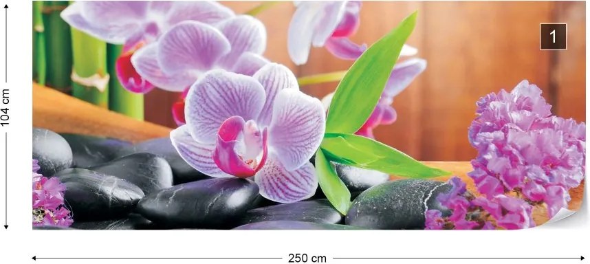 Fototapeta GLIX - Flowers Orchids Zen + lepidlo ZADARMO Vliesová tapeta  - 250x104 cm