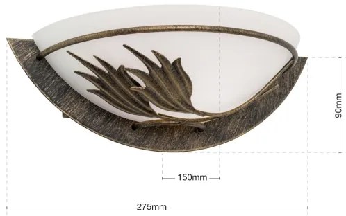 Orion WA 2-1196/1 - Nástenné svietidlo FLEUR 1xE14/60W/230V bronz