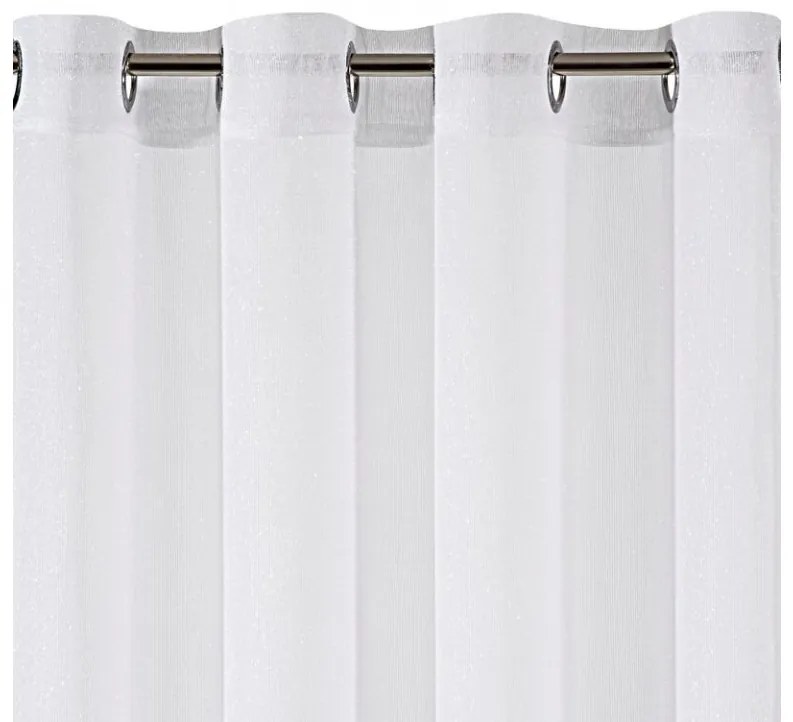 DECOREUM Záclona z jemnej sieťoviny zdobená striebornou mohérovou niťou 140 cm x 250 cm sivý 100 % polyester Rozmer varianty: 350 cm x 250 cm, Farba varianty: Biela 50134