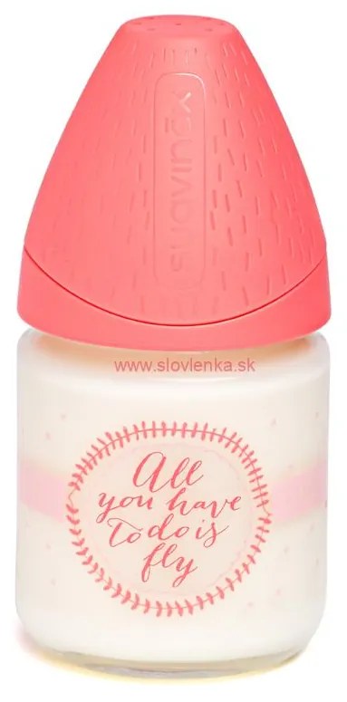 SUAVINEX - MFL fľaša sklo 120 ml - ružová/fly