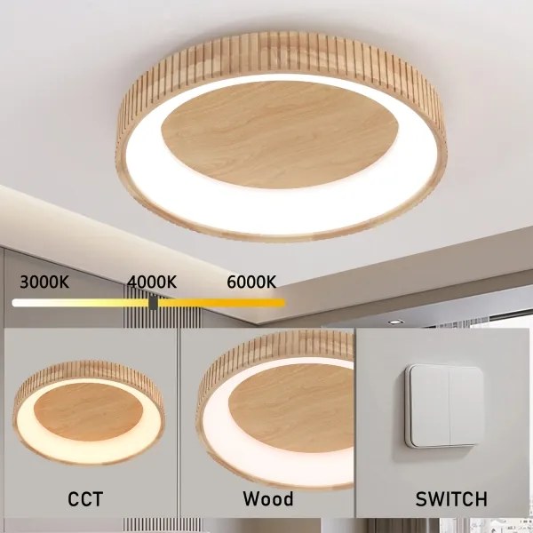 Brilagi - LED stropné svietidlo FALCON WOOD MODERN LED/40W/230V pr. 60 cm, drevené