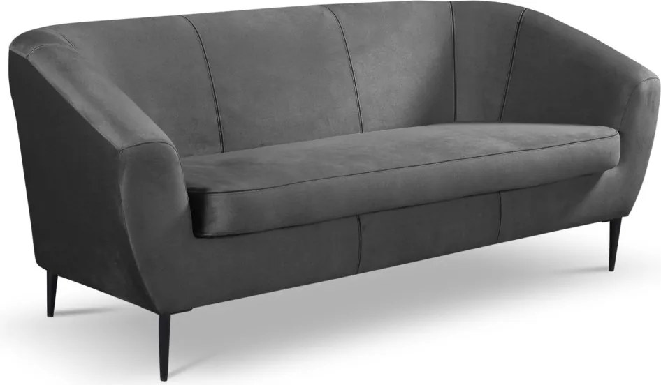 Trojmiestna pohovka Olivio, stredne šedá zamatová látka