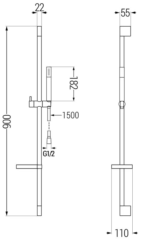 Mexen sprchový set DS70, čierna, 785704583-70