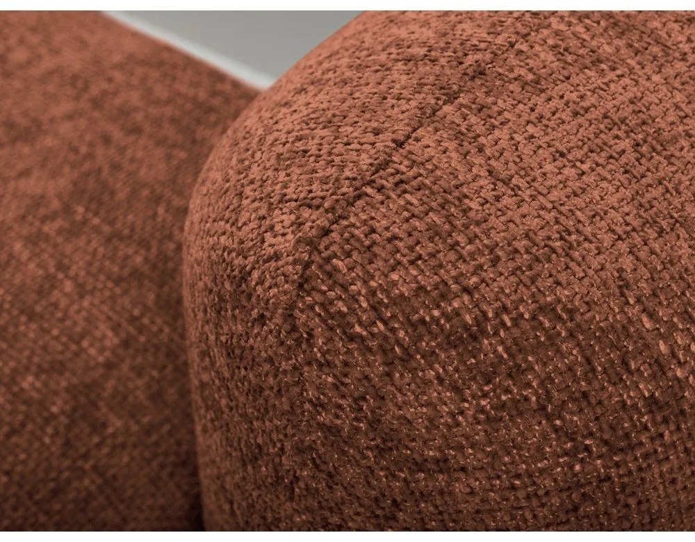 Terakotová ženilková rozkladacia/s úložným priestorom rohová pohovka (ľavý roh/s leňoškou) Mele – Makamii